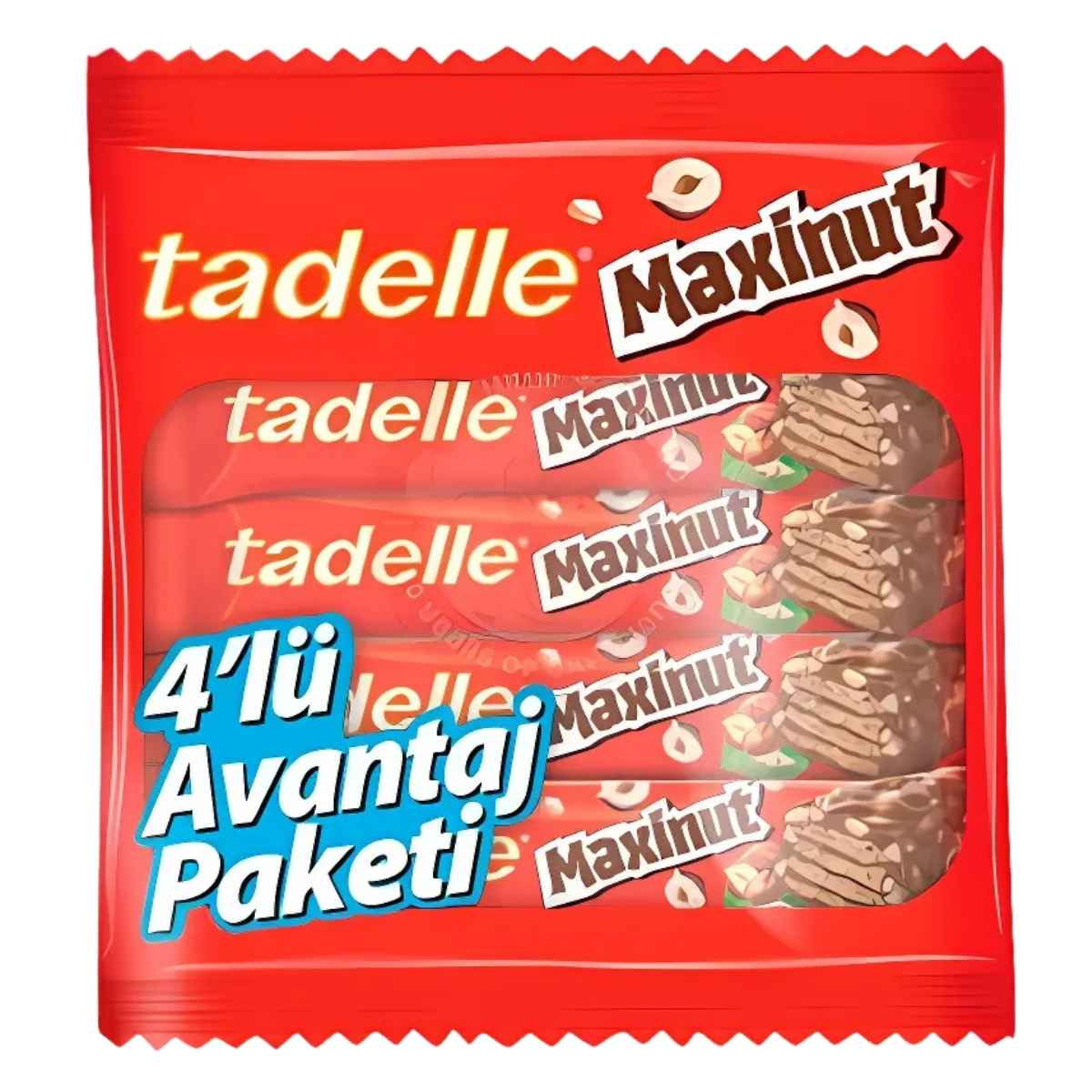 Tadelle - Maxinut Milk Chocolate Coated Bar with Hazelnut - 4 Pack (120g)