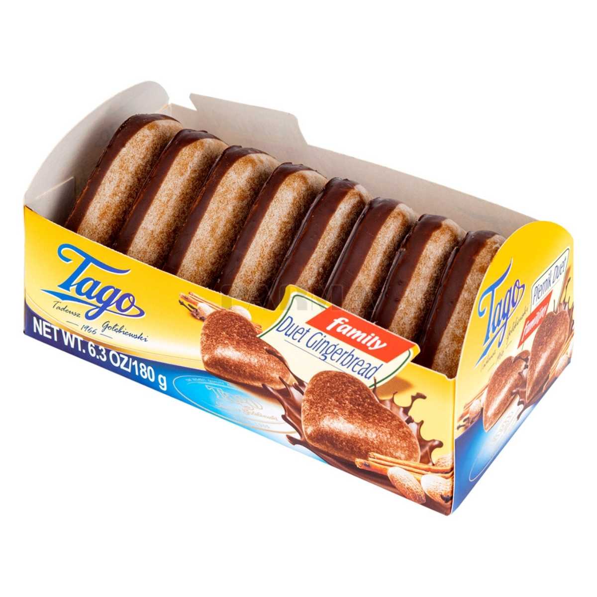 Tago - Family Duet Chocolate Gingerbread - 8 Pack (180g)