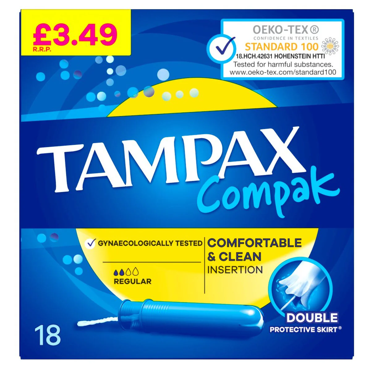 Tampax Compak - Regular Tampons With Applicator - 18pcs