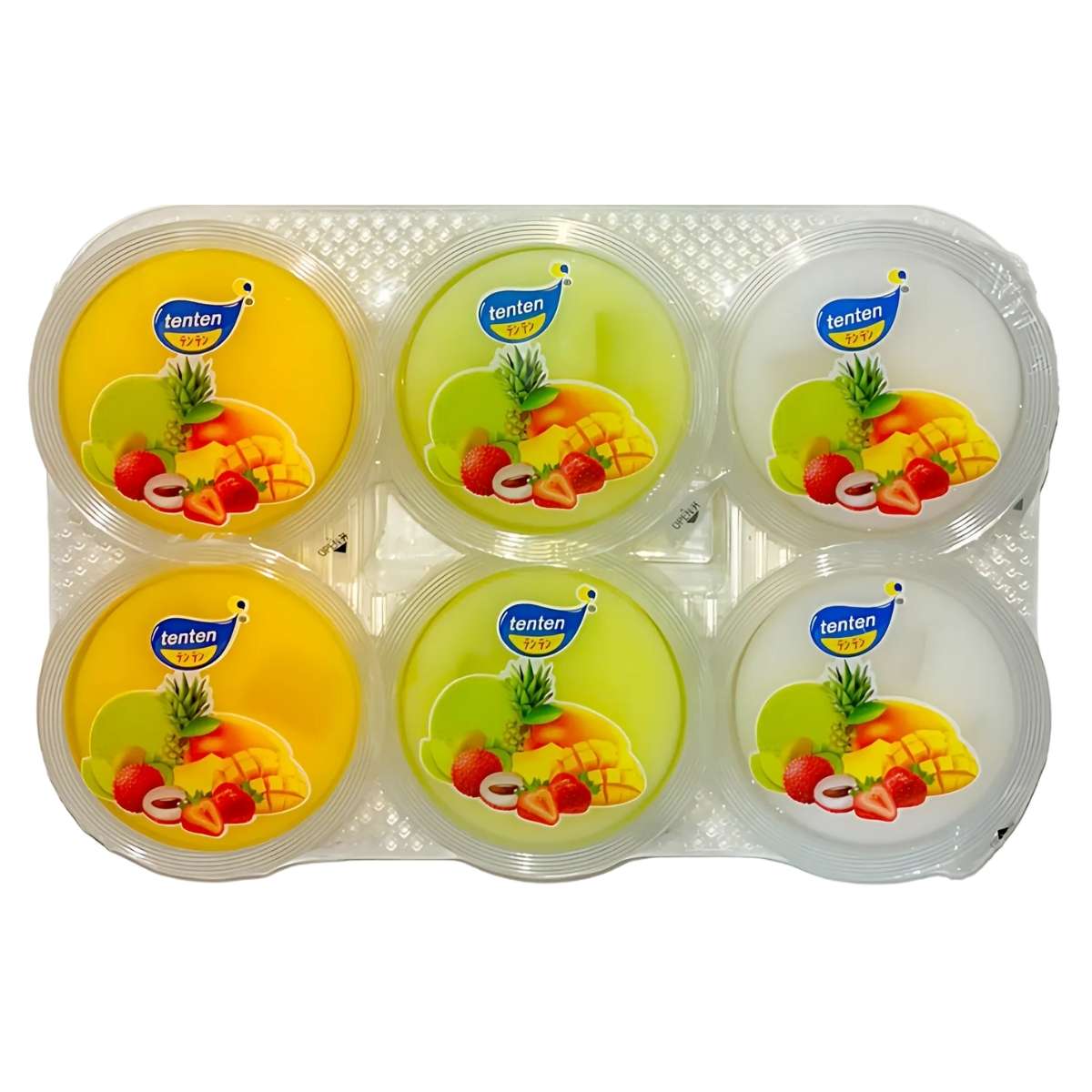 Tenten - Fruit Flavour Jelly Pudding With Coconut Pieces - 6x80g
