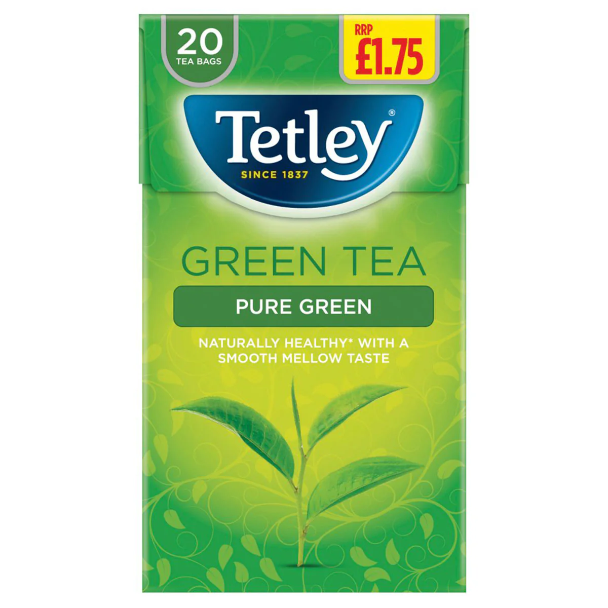 Tetley - Pure Green Green Tea 20 Tea Bags - 40g