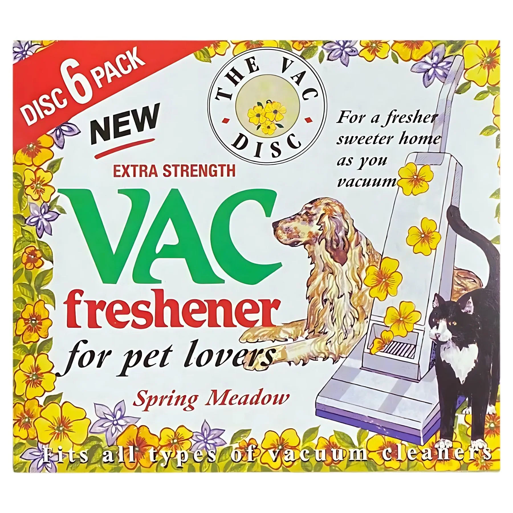 The Vac Disc - Extra Strength Spring Meadow Air Freshener Discs - 6 Pack