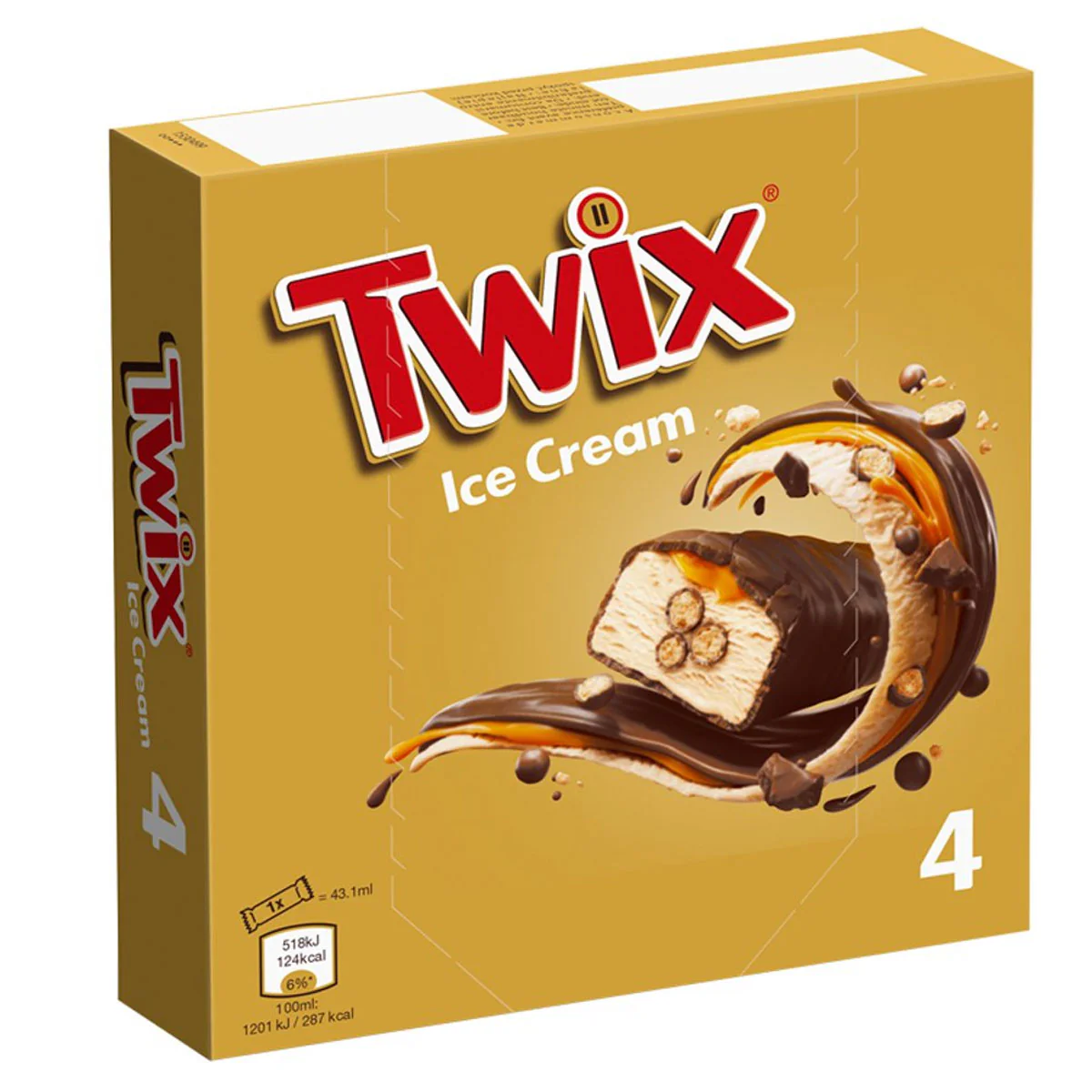 Twix - Chocolate & Caramel Ice Cream - 4pcs