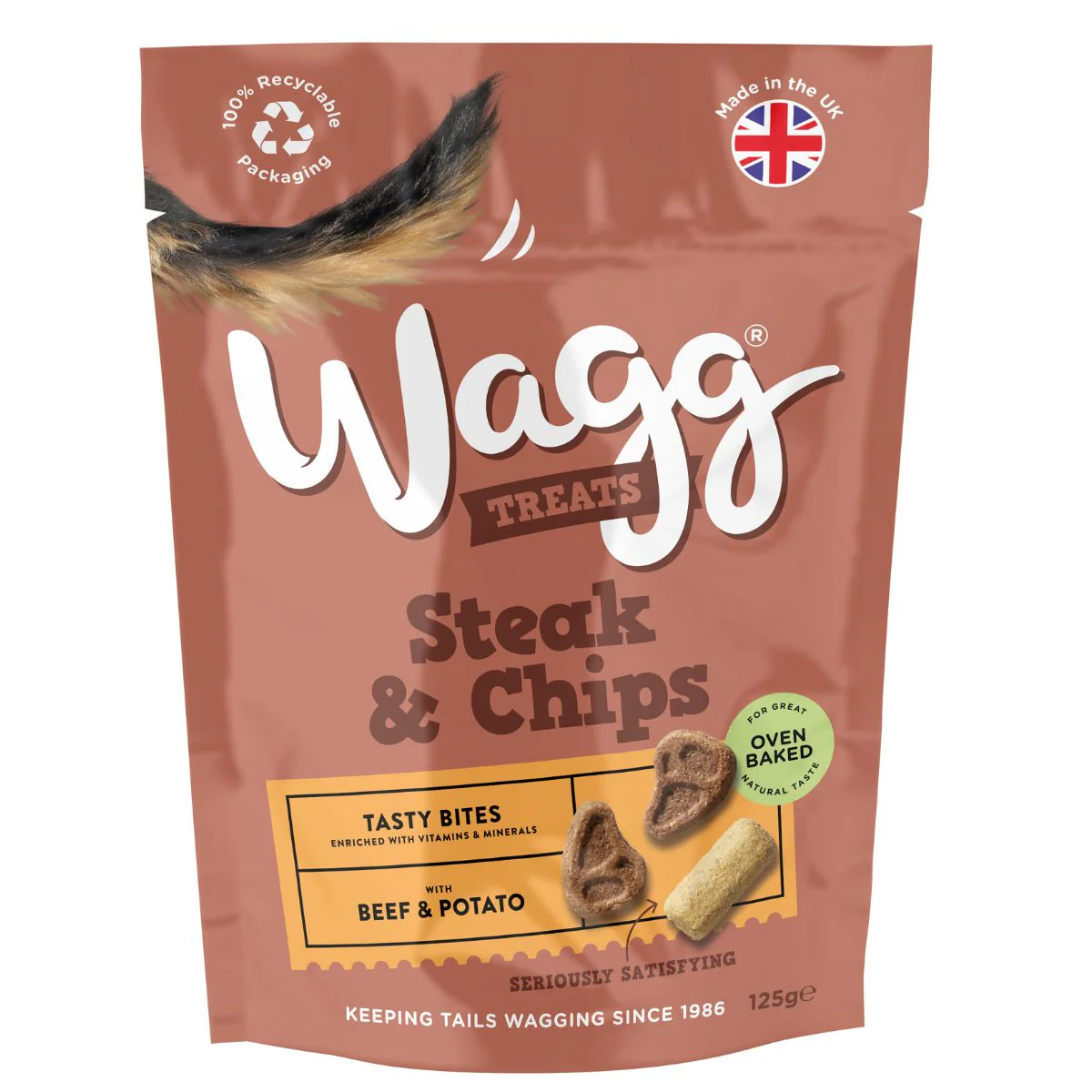 Wagg - Dog Treats Steak & Chips - 125g