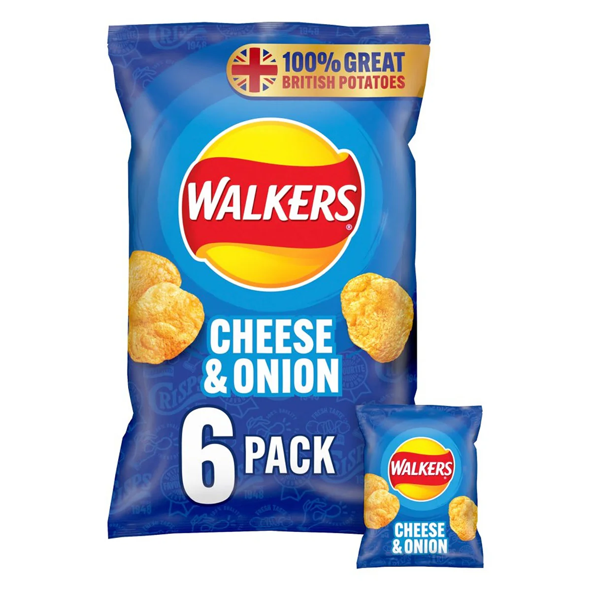 Walkers - Cheese & Onion Multipack Crisps - 6x25g