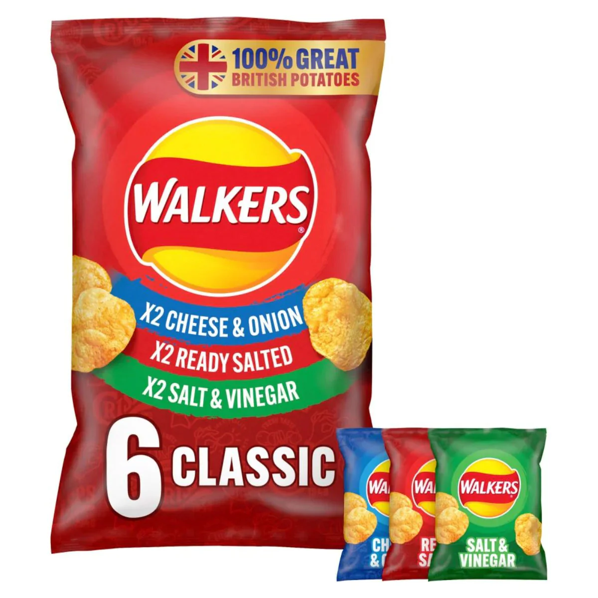 Walkers - Classic Variety Multipack Crisps - 6x25g