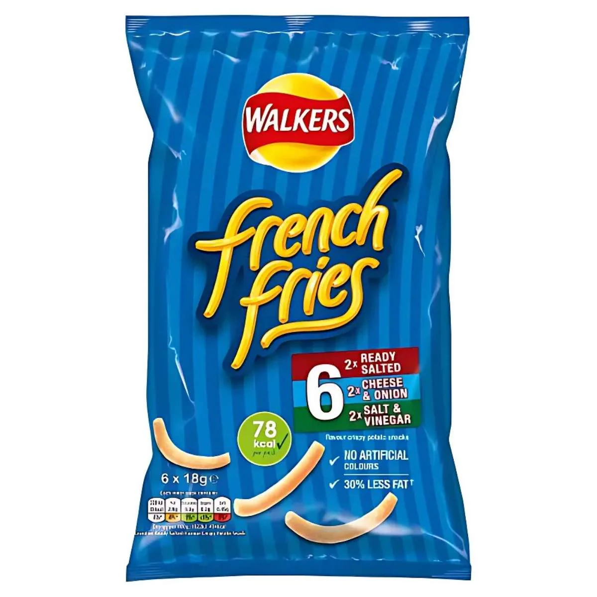 Walkers - French Fries Flavour Crispy Potato Snacks - 6 x 18g