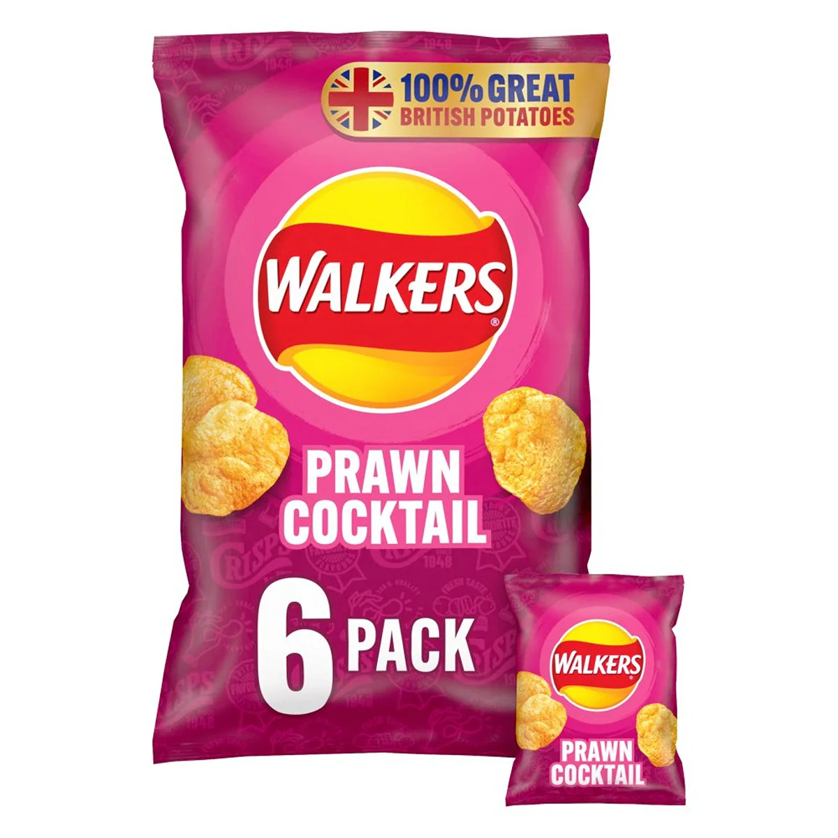 Walkers - Prawn Cocktail Multipack Crisps - 6x25g