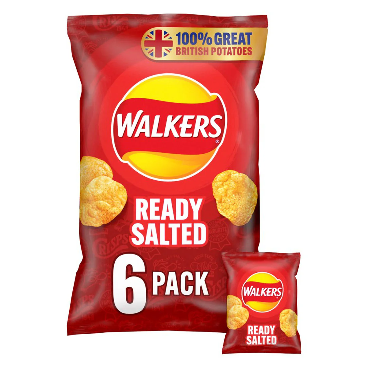 Walkers - Ready Salted Multipack Crisps - 6x25g