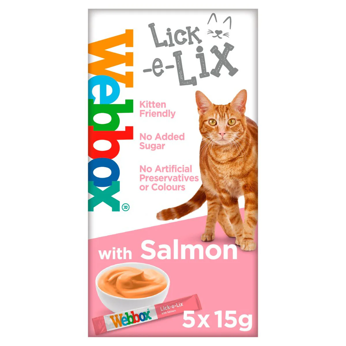 Webbox - 5 Lick-e-Lix with Salmon Tasty Yoghurty Treat - 15g