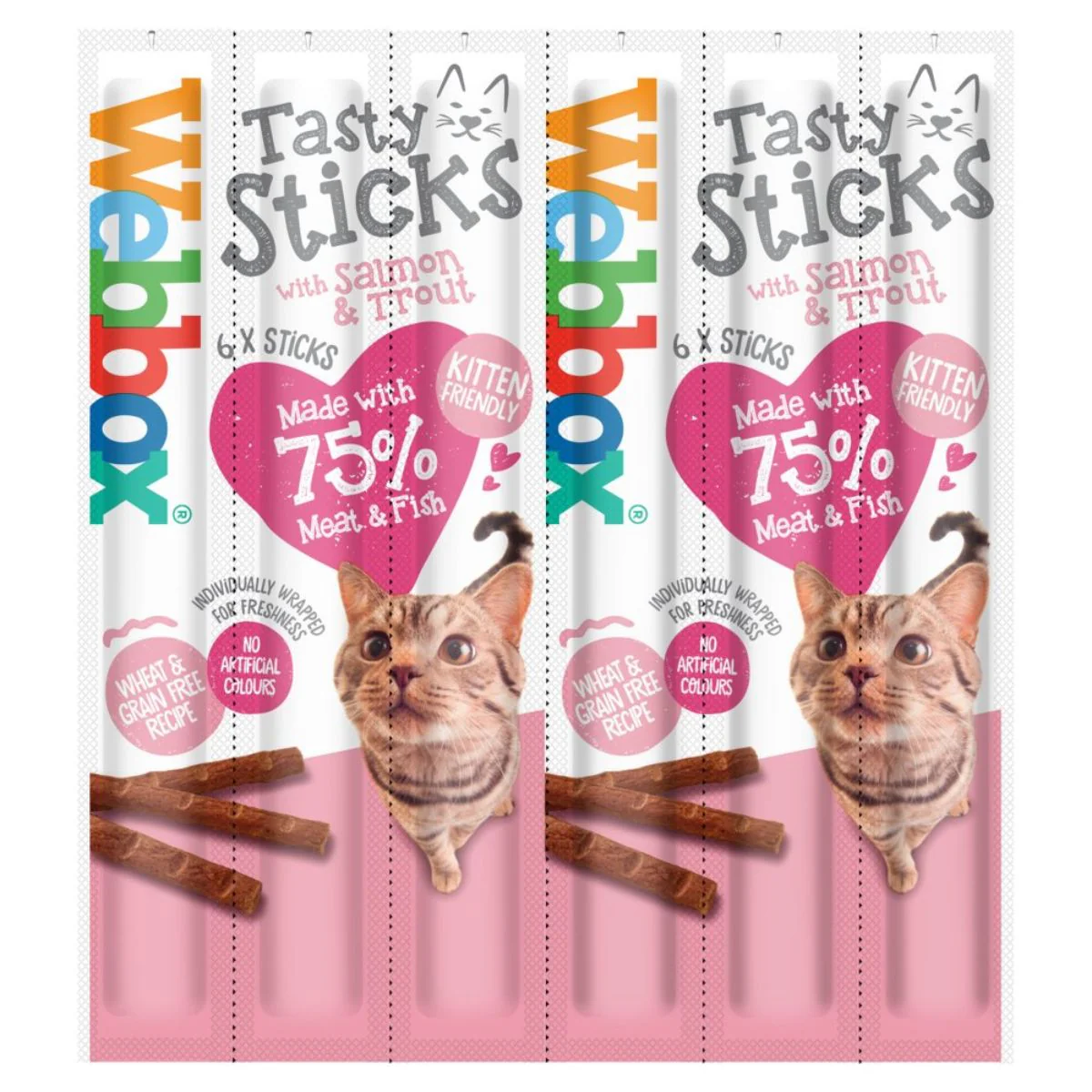 Webbox - Cat Sticks Salmon Treats - 6 Sticks
