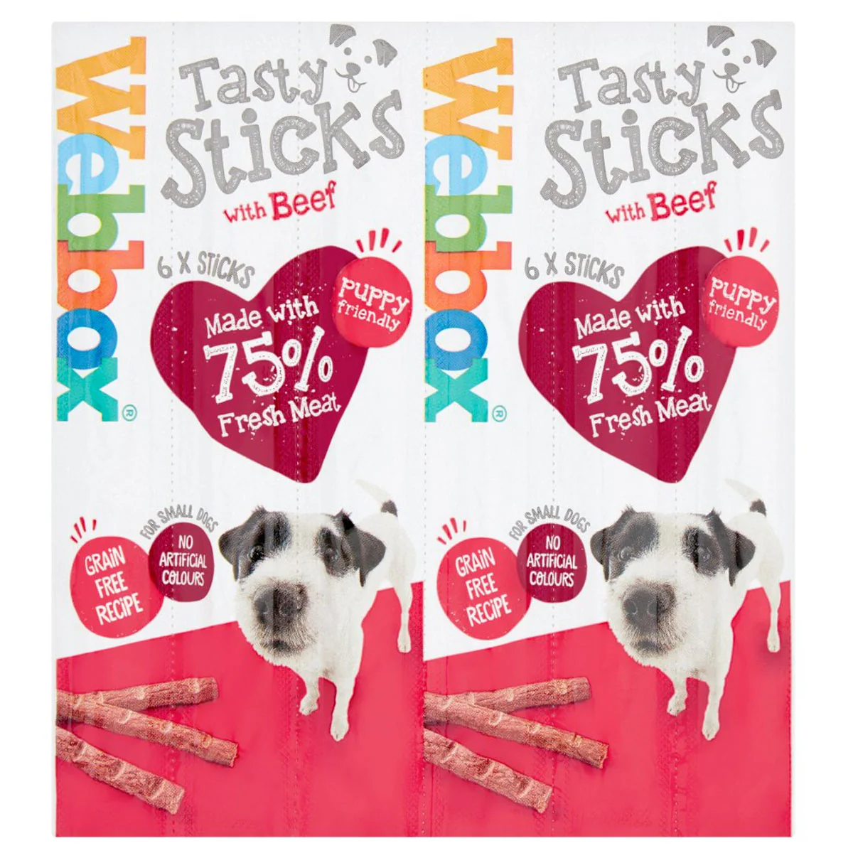 Webbox - Dogs Delight 6 Tasty Sticks with Beef - 30g