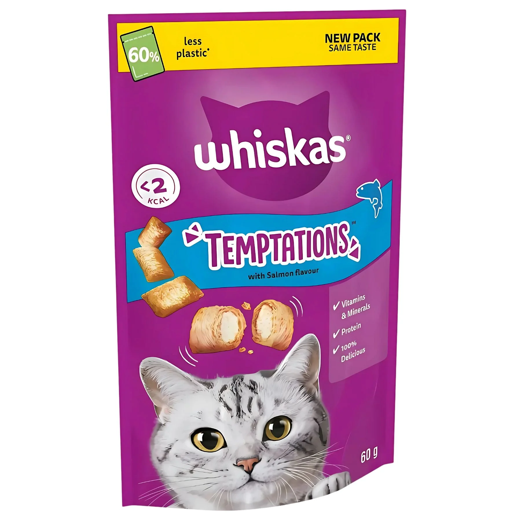 Whiskas - Temptations Adult Cat Treats with Salmon - 60g