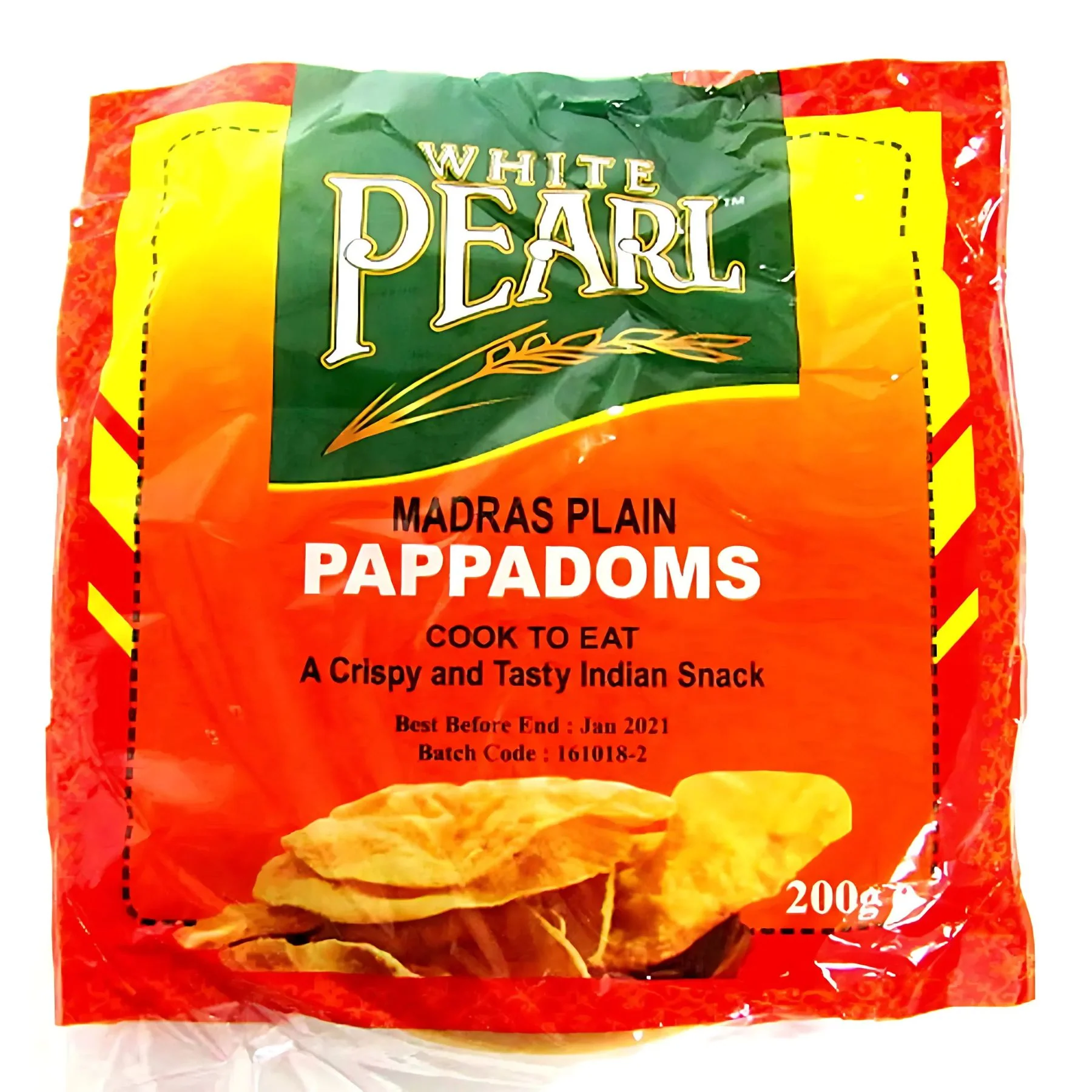White Pearl - Plain Pappadoms - 10pcs