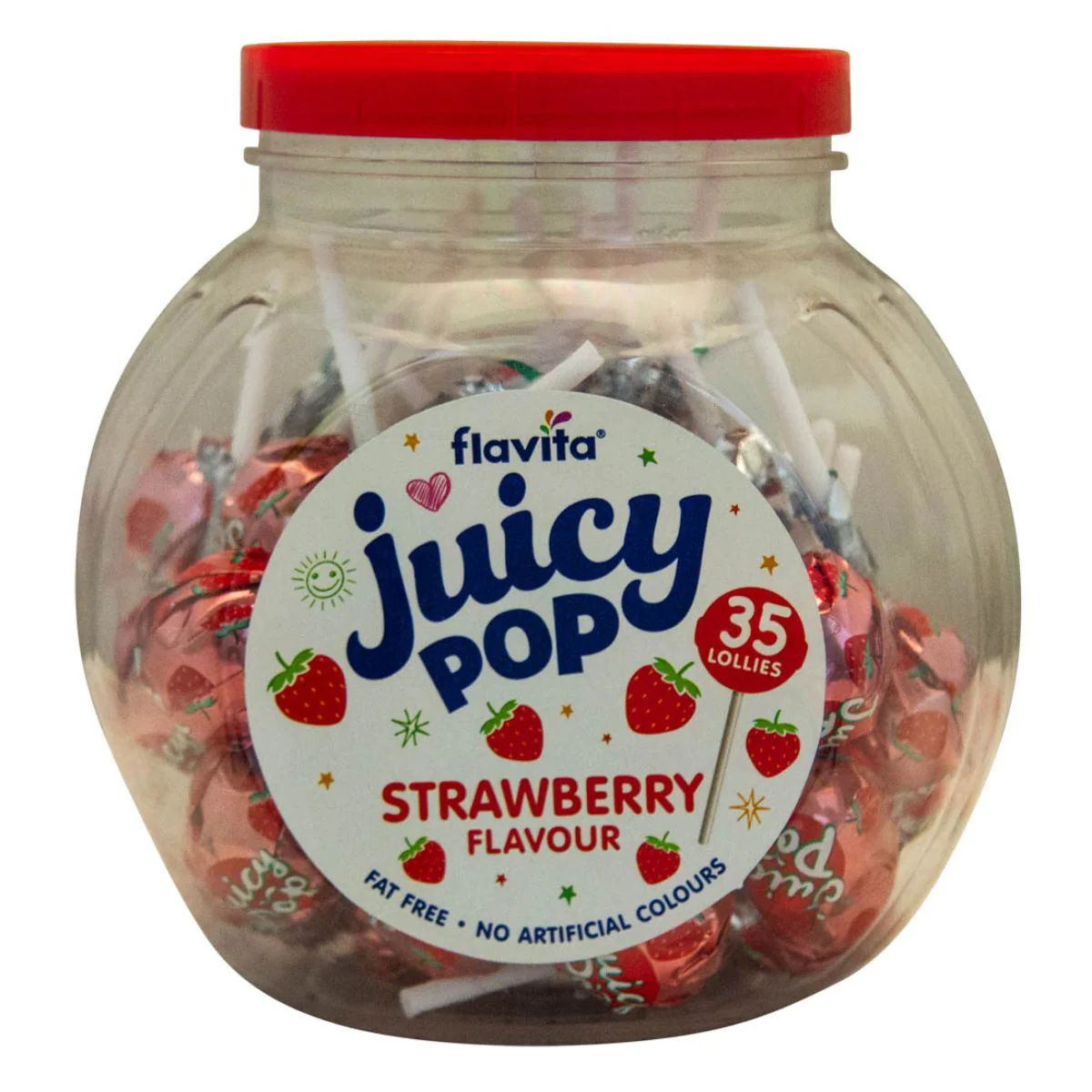 Wow Pop - Strawberry Lollies Jar - 35pcs