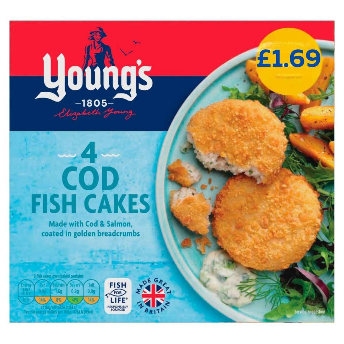 Young's - 4 Cod Fish Cakes - 200g