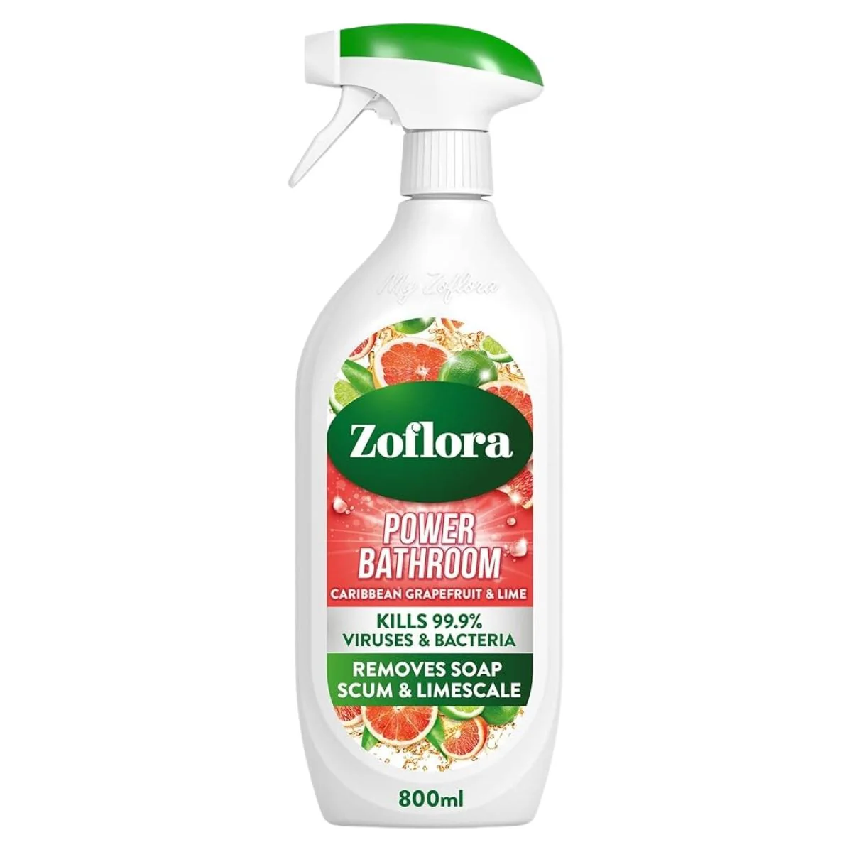 Zoflora - Power Bathroom Caribbean Grapefruit & Lime Disinfectant - 800ml